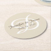 Monogrammed set papieren onderzetters (Gebogen)