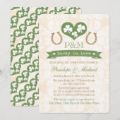 Monogrammed Shamrock en Hoefijzer Koppels Douche Kaart (Voorkant / Achterkant)