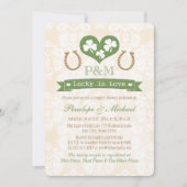 Monogrammed Shamrock en Hoefijzer Koppels Douche Kaart (Voorkant)