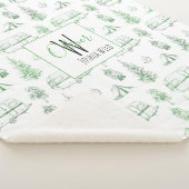 Monogrammed Sherpa Blanket | Groene Camping Bossen Deken (3/4)