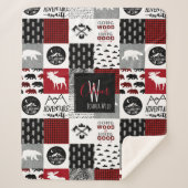 Monogrammed Sherpa Blanket | houthakker Wilderness Sherpa Deken (Voorkant)