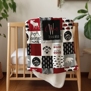 Monogrammed Sherpa Blanket houthakker Wilderness Sherpa Deken