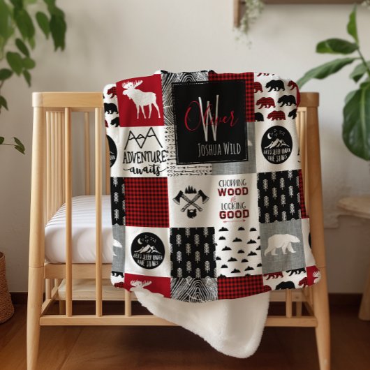 Monogrammed Sherpa Blanket | houthakker Wilderness Sherpa Deken