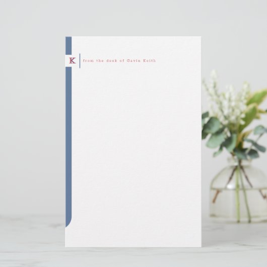 Monogrammed Sidebar Briefpapier (Staand voorkant)