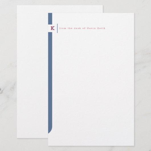 Monogrammed Sidebar Briefpapier (Voorkant / Achterkant)