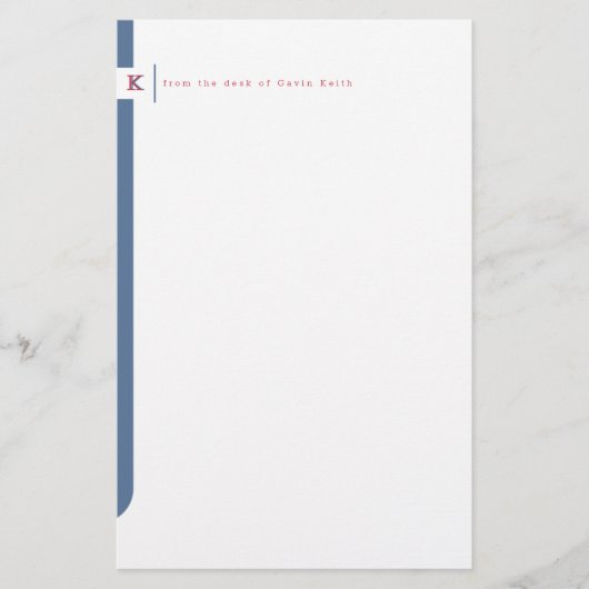 Monogrammed Sidebar Briefpapier (Voorkant)