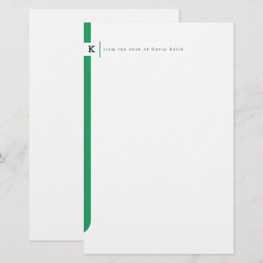 Monogrammed Sidebar Briefpapier (Voorkant / Achterkant)