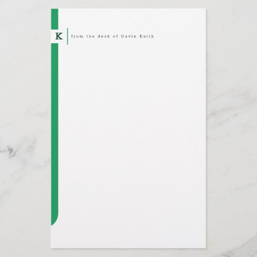 Monogrammed Sidebar Briefpapier (Voorkant)