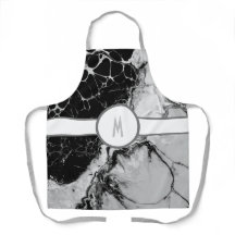 Monogrammed Silver en Black Apron