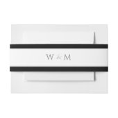 Monogrammed Silver Font Black White Wedding Uitnodigingen Wikkel (Voorkant Voorbeeld)