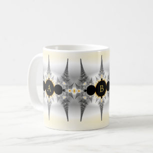Monogrammed Silver Fractal Spikes Koffiemok
