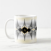 Monogrammed Silver Fractal Spikes Koffiemok (Links)