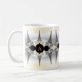 Monogrammed Silver Fractal Spikes Koffiemok