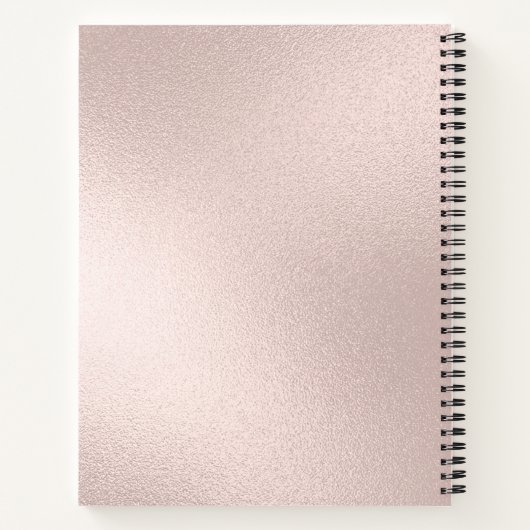 Monogrammed Silver Glitter Blush Pink Sketchbook Notitieboek (Achterkant)