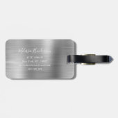 Monogrammed Silver Glitter Drip Metal Bagagelabel (Achterkant horizontaal)