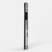 Monogrammed Silver Grey Glitter Drift Gold Metal Case-Mate iPhone Case (Achterkant/rechts)