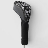 Monogrammed Silver Leaf Floral Golfheadcover (Schuin)