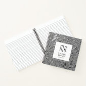 Monogrammed Silver Metallic Business Notitieboek (Binnen)