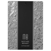 Monogrammed Silver Metallic Folie Klembord (Achterkant)