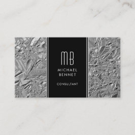 Monogrammed Silver Metallic Folie Visitekaartje