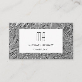 Monogrammed Silver Metallic Visitekaartje