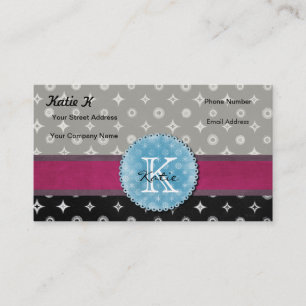 Monogrammed Silver Star Visitekaartje