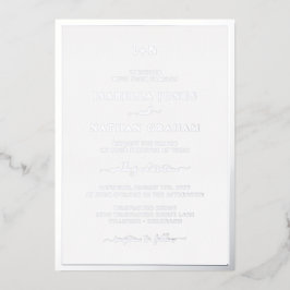 Monogrammed Silver Wedding Folie Uitnodiging