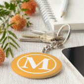 Monogrammed Sinaasappel BB Sleutelhanger (Zijkant)