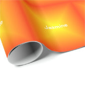 Monogrammed Sinaasappel Cadeaupapier (Rol Hoek)