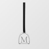 Monogrammed Single Stirrup Iron Elegant Equestrian Raamsticker (Vel)