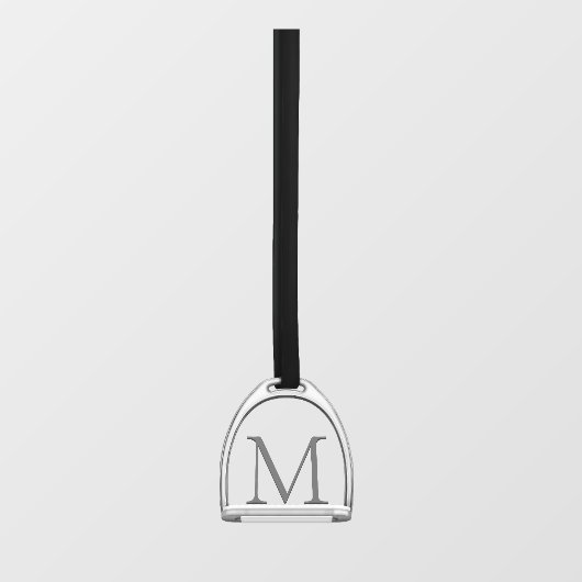 Monogrammed Single Stirrup Iron Elegant Equestrian Raamsticker (Vel)