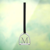 Monogrammed Single Stirrup Iron Elegant Equestrian Raamsticker (Vel 3)