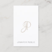 Monogrammed Sjabloon Aangepast Elegant Modern Visitekaartje (Voorkant)