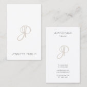 Monogrammed Sjabloon Aangepast Elegant Modern Visitekaartje (Voorkant / Achterkant)