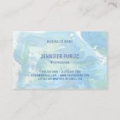 Monogrammed Sjabloon Blue Green Modern Abstract Visitekaartje (Achterkant)