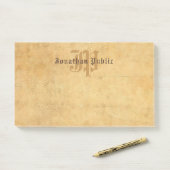 Monogrammed Sjabloon Elegante Kalligrafie Post-it® Notes (Op bureau)
