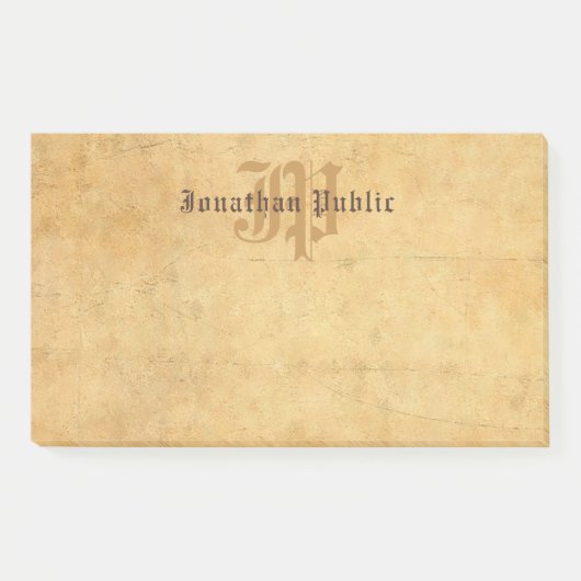 Monogrammed Sjabloon Elegante Kalligrafie Post-it® Notes (Voorkant)