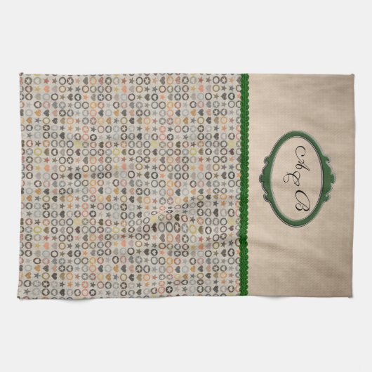 Monogrammed sjabloon handdoeken (Horizontaal)