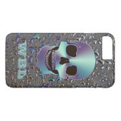 Monogrammed Skull op Oily LOOK iPhone 7 Hoesje (Achterkant (Horizontaal))