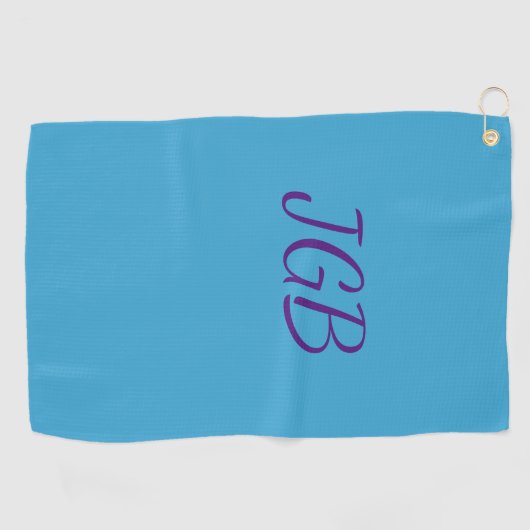 Monogrammed Sky Blue of kies kleur achtergrond Golfhanddoek (Horizontaal)