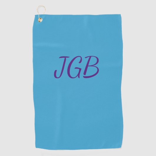 Monogrammed Sky Blue of kies kleur achtergrond Golfhanddoek (Voorkant)