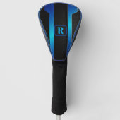 Monogrammed Sleek Blue Metal Golfheadcover (Voorkant)