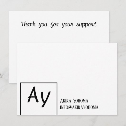 Monogrammed Small Business Info Notitiekaartje (Voorkant / Achterkant)