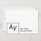 Monogrammed Small Business Info Notitiekaartje (Voorkant)