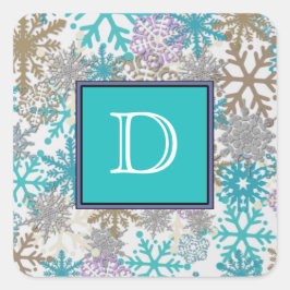 Monogrammed Snowflake Stickers