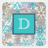 Monogrammed Snowflake Stickers (Voorkant)
