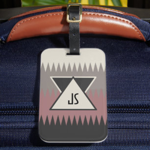 Monogrammed Southwestern Bagagelabel