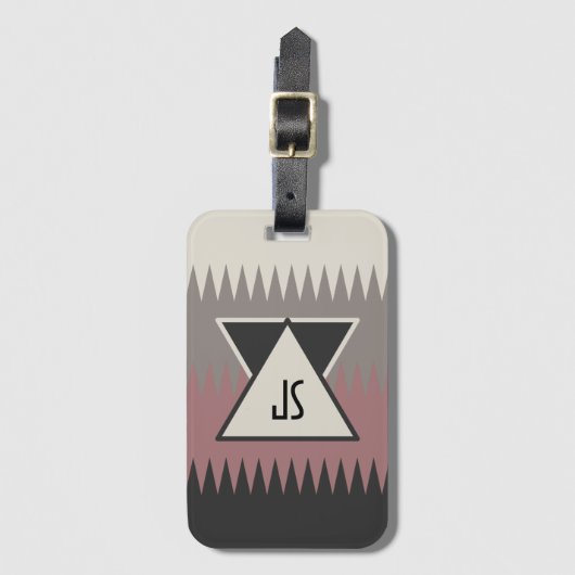 Monogrammed Southwestern Bagagelabel (Voorkant (verticaal))