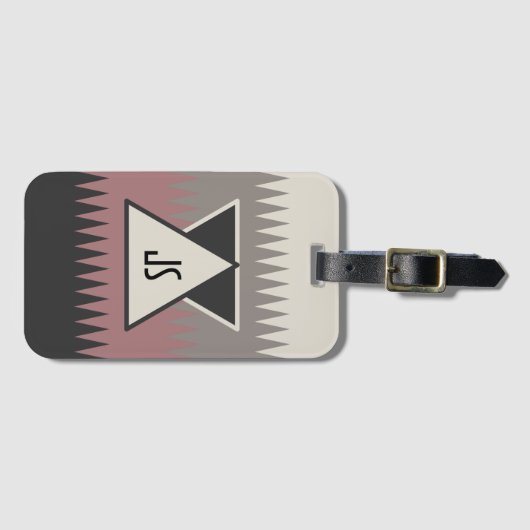 Monogrammed Southwestern Bagagelabel (Voorkant (horizontaal))