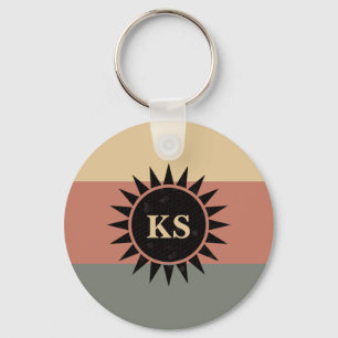 Monogrammed Southwestern Style Motif Sleutelhanger